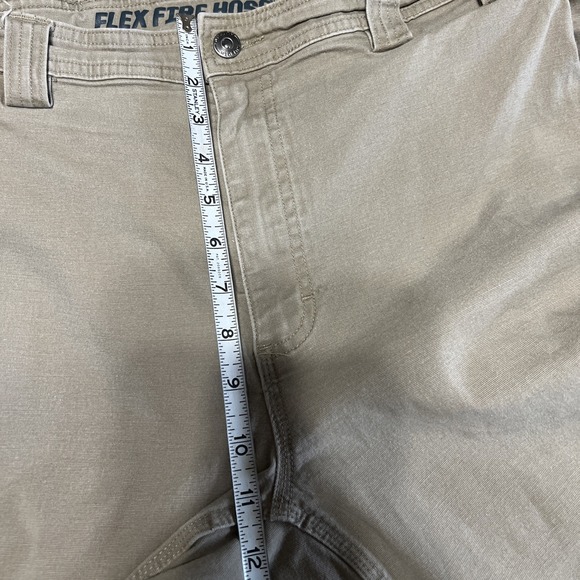 Duluth Trading Flex Fire Hose Relaxed Fit Mens Khaki Work Pants Size 41 X 28 VGC - Picture 5 of 6